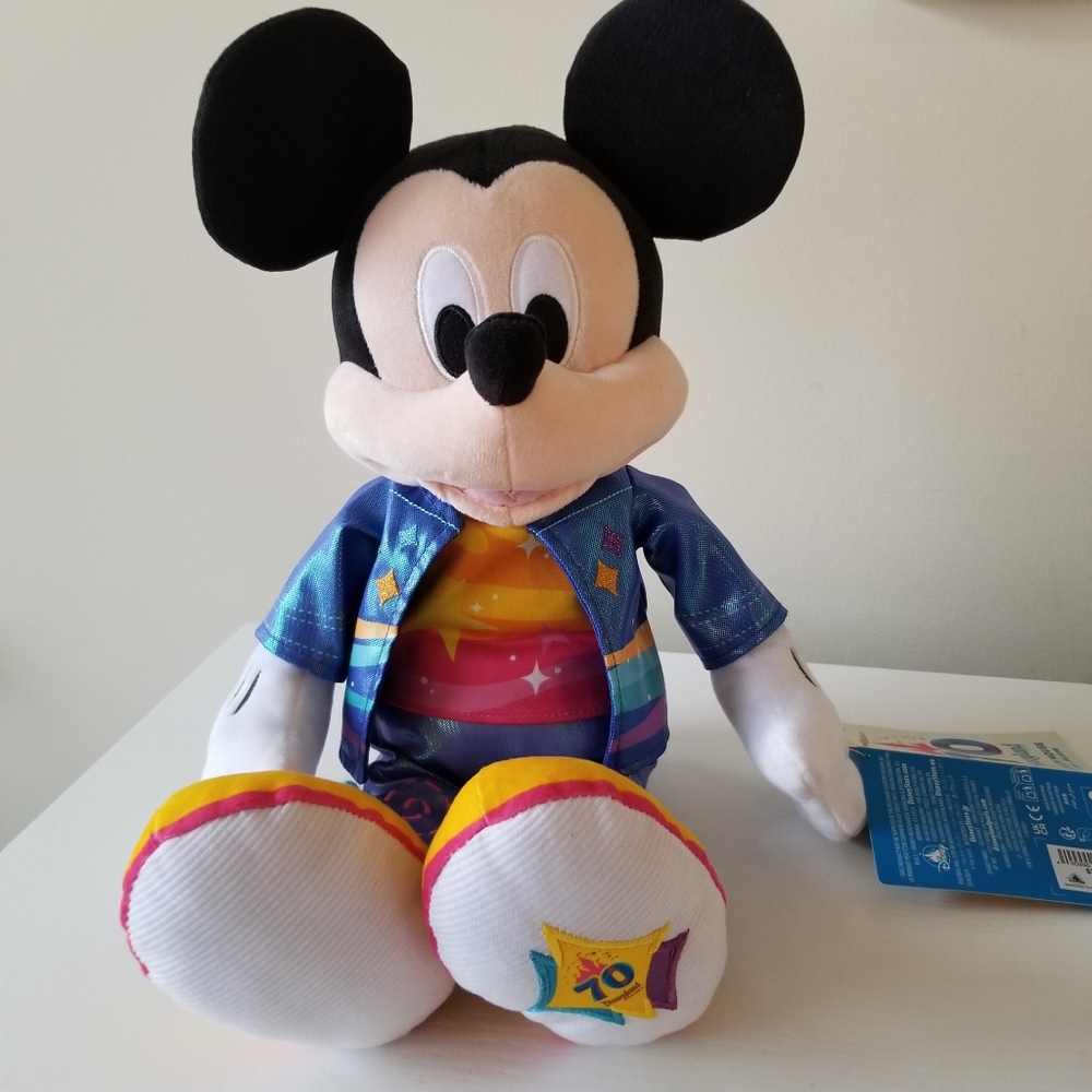 Mickey Mouse Plush Disneyland 70th Anniversary Stuffie NWT